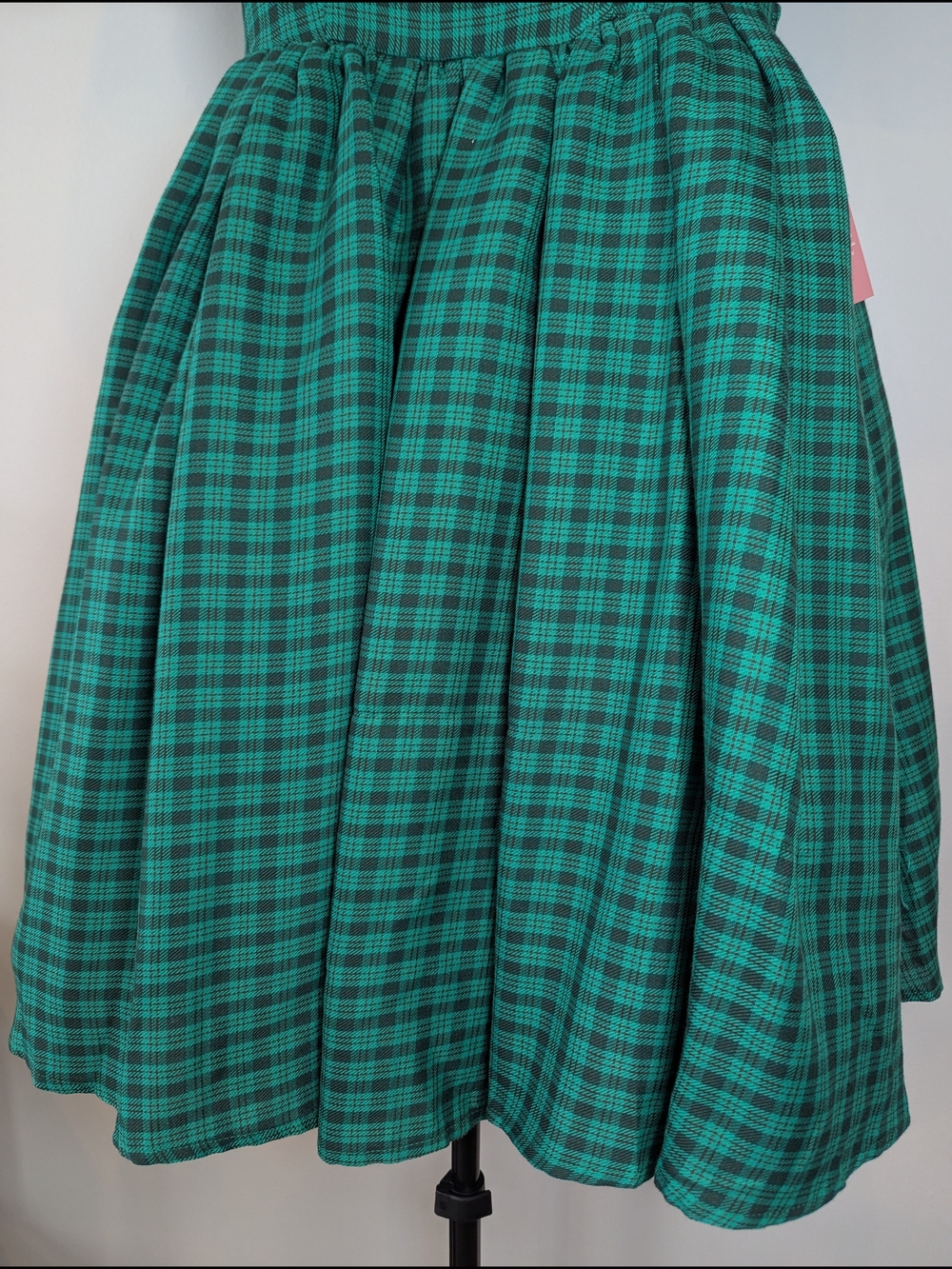 NWT Ivy City Co. Women’s Size 2 Green Plaid Puff Sleeve Cupcake Midi Dress - Picture 5 of 10